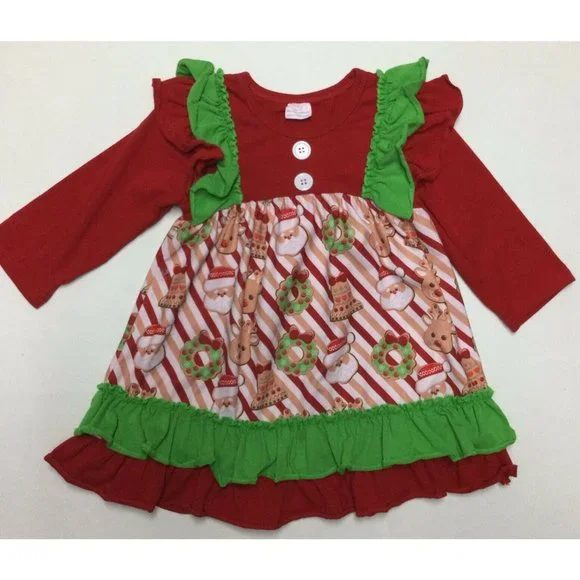 velvet green mini dress Novelty Christmas Candy Cane Print One Shoulder Dress | Faux Fur Trim & Pom Pom Detail